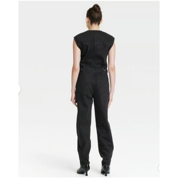 Universal Thread Women's Jumpsuit Sleeveless Zipper Front Fitted Black Size 16 - Picture 9 of 9